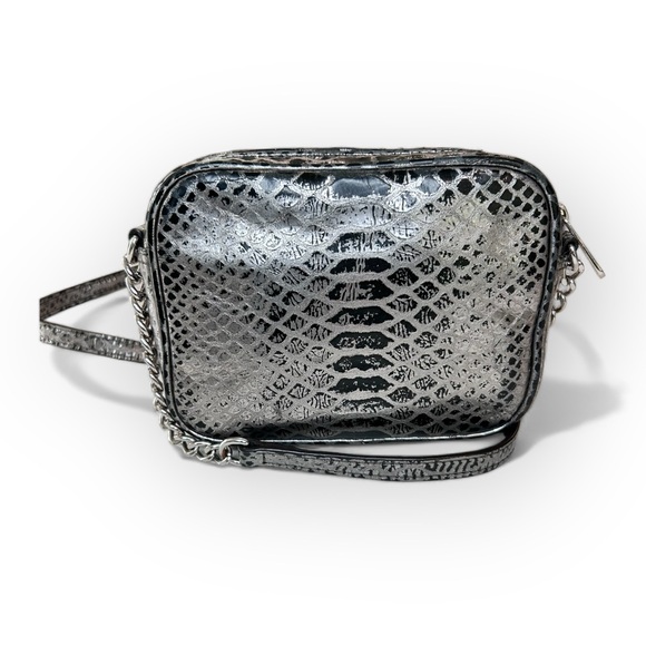 Michael Kors Black Metallic Python Crossbody Mini Bag w/ Bonus Belt Bag - Picture 4 of 16